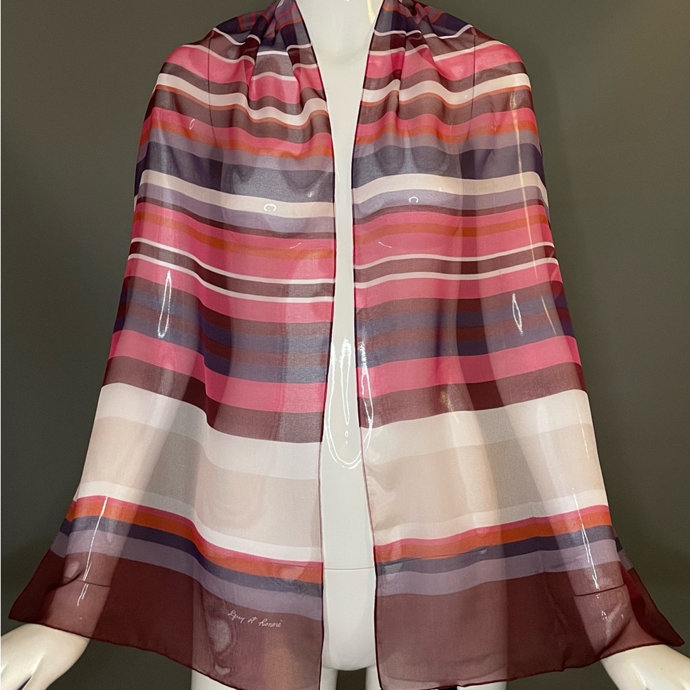 Lovely Vintage Guy St Honore Scarf Large 13 In by 62 In Excellent Condition - Picture 9 of 9